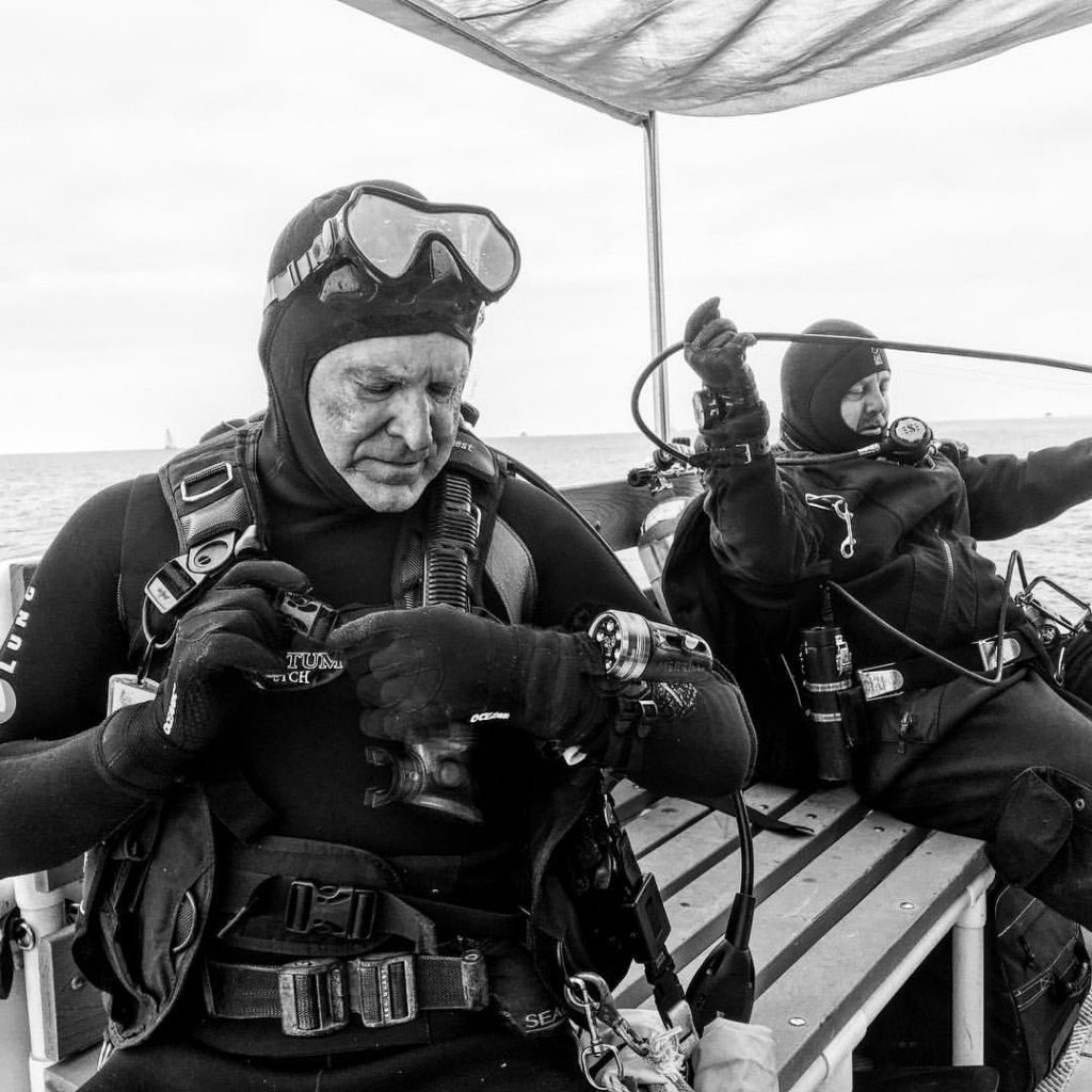 Divers donate their time to ODA, searching the ocean for debris and marine life trapped in nets.