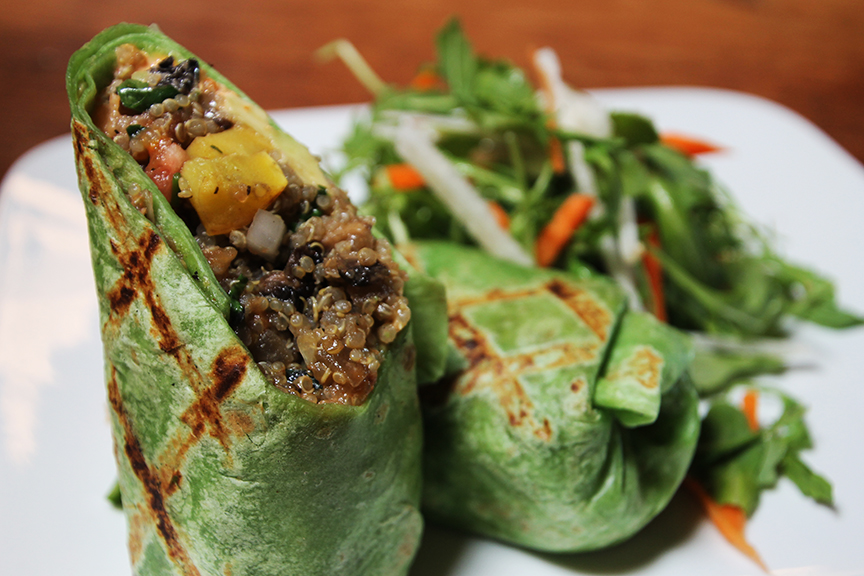 The Roasted Vegetable Quinoa Burrito at Casa Escobar. Photo: Tim Horton